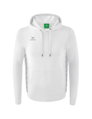 Erima Kapuzenpullover Essential Team Kapuzensweat (weiche Baumwolle, Rippbündchen) weiss/grau Jungen